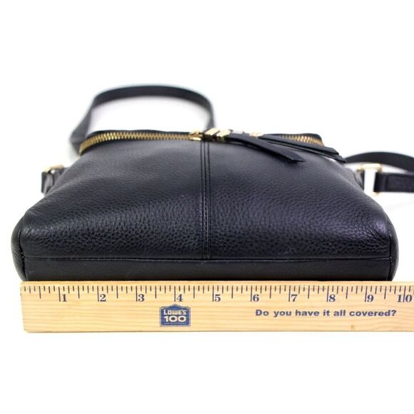 Vince Camuto PEBBLED BLACK REAL LEATHER ZIPPER SHOULDER BAG X-BODY HANDBAG PURSE - Picture 13 of 16